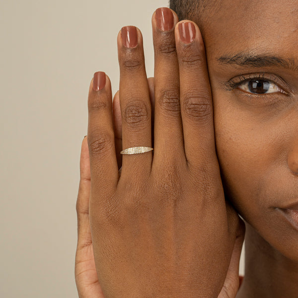 Solid Gold and Diamond Signet Ring