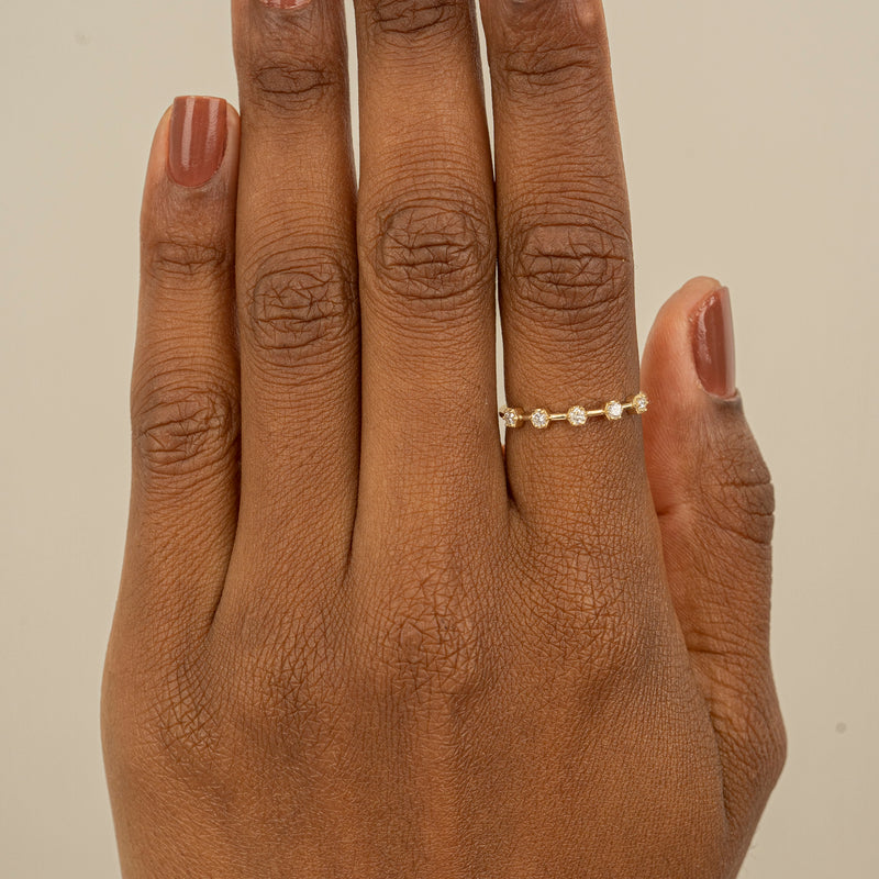 Dainty Gold and Diamond Ring