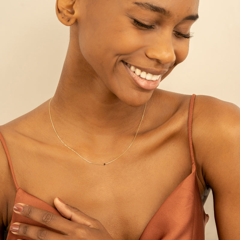 Black Diamond Bead Necklace