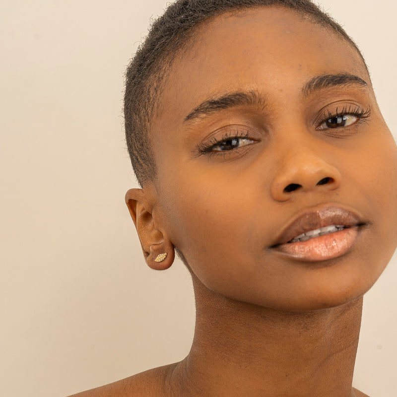Diamond Leaf Studs
