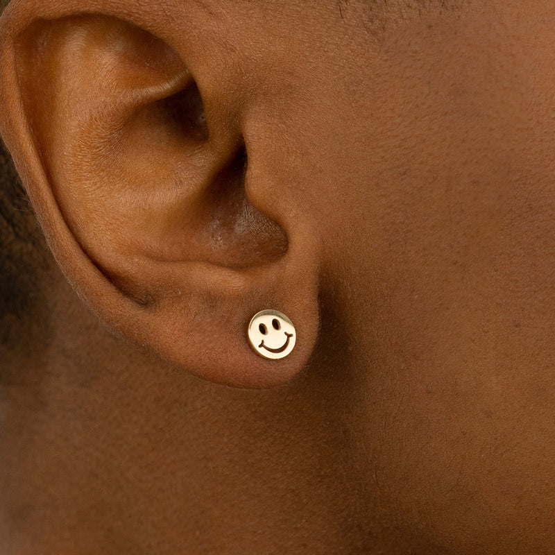 Ethically Sourced Gold Smile Earrings