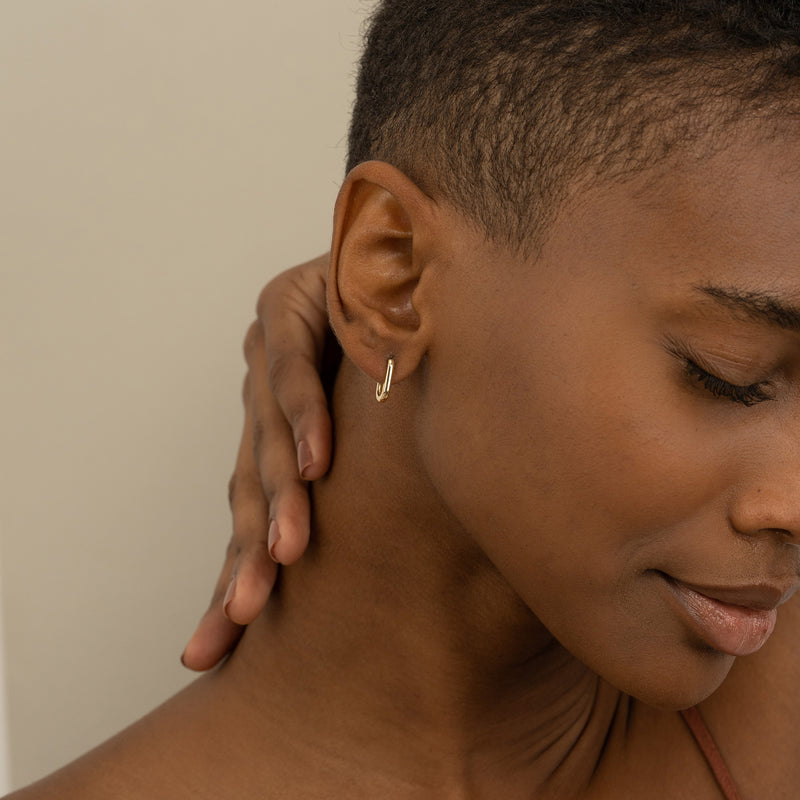 Solid Yellow Gold Earrings