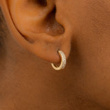 Dainty Diamond Hoop Earrings