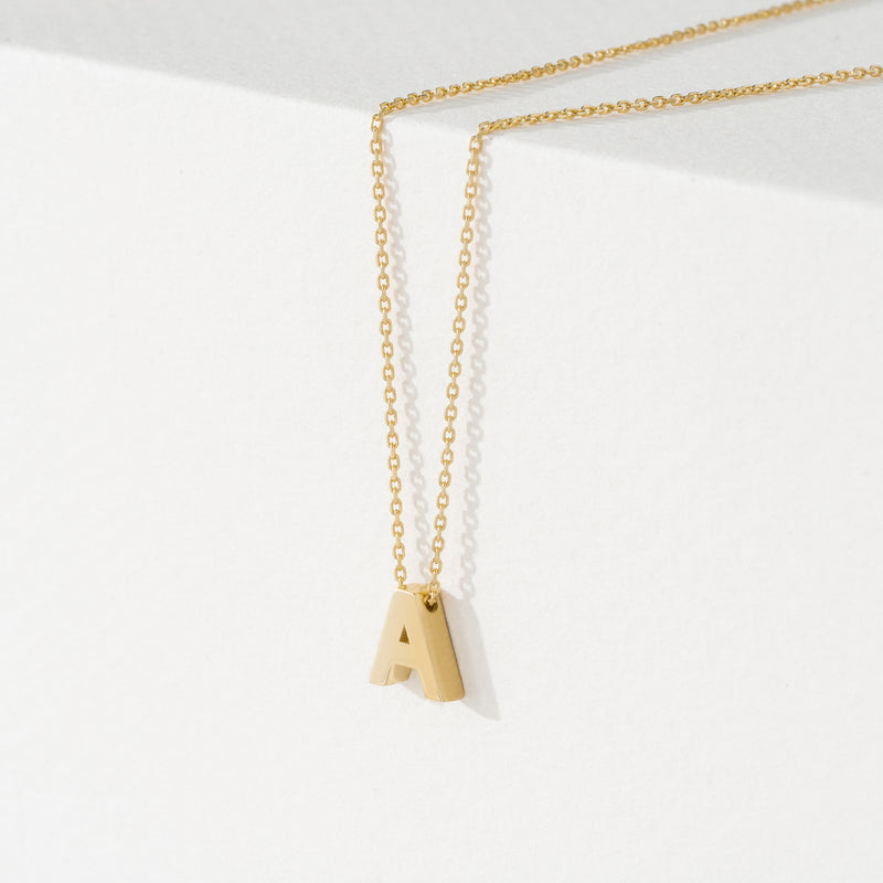 Solid Gold Letter Initial necklace