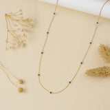 Multi Black Diamond  Station Necklace
