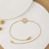 Handmade Plain Gold Smiley Face Bracelet