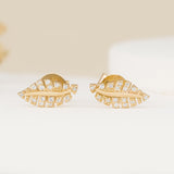 Handmade Gold Diamond Stud Earrings