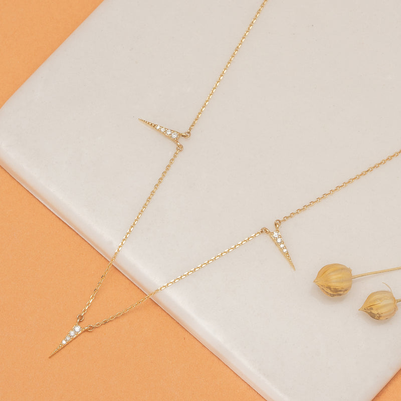 Handmade Natural Diamond Spike Necklace