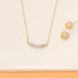 Natural Salt and Pepper Diamonds bead bar pendant necklace