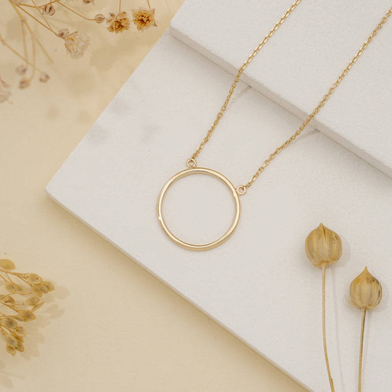 Solid Gold Circle Of Life Necklace Sarah Elise Jewelry