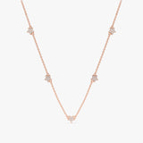 Rose Gold Natural Diamond Star Necklace