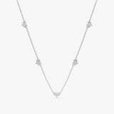 White Gold Natural Diamond Star Necklace