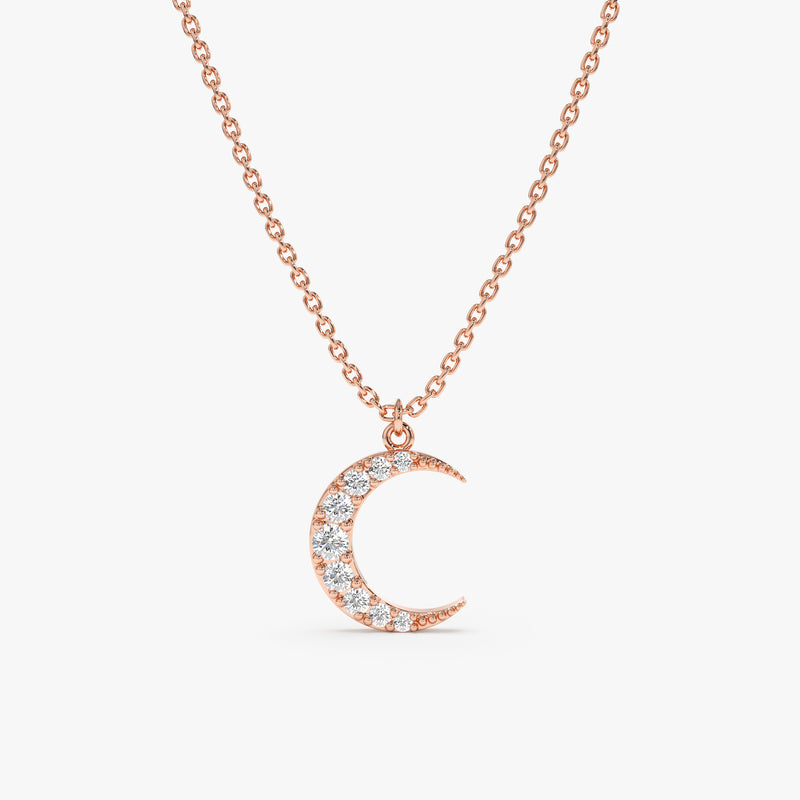 14K Yellow Gold Black Diamond Moon Necklace - Josephs Jewelers