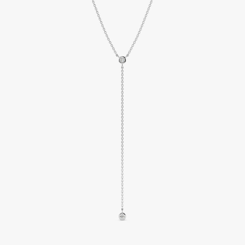 White Gold Diamond Lariat Necklace