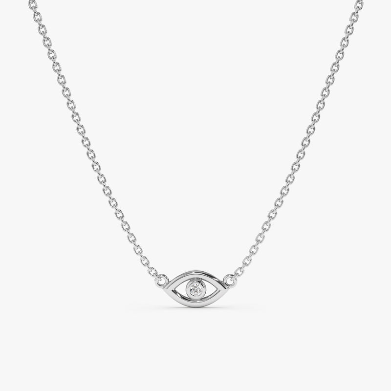 Single Diamond Lucky Eye Gold Necklace Sarah Elise Jewelry