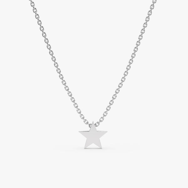 White Gold Mini Star Necklace