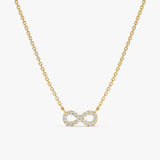 Yellow Gold Diamond Infinity Necklace