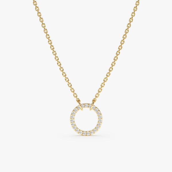 Yellow Gold Diamond Circle Of Life Necklace