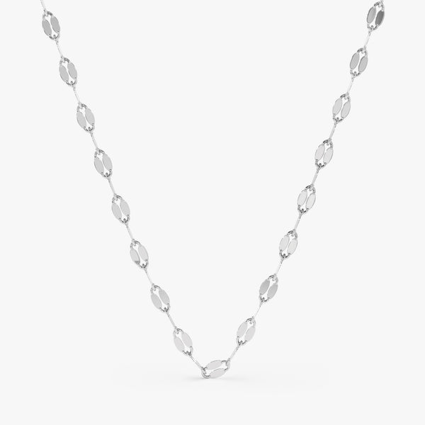 Solid White Gold Chain Necklace