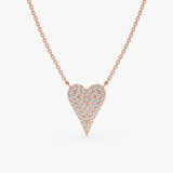 Rose Gold Natural Diamond Heart Necklace