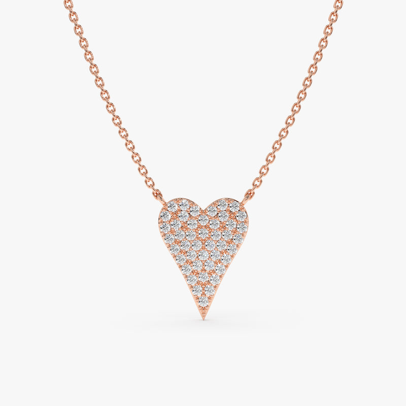 Rose Gold Natural Diamond Heart Necklace