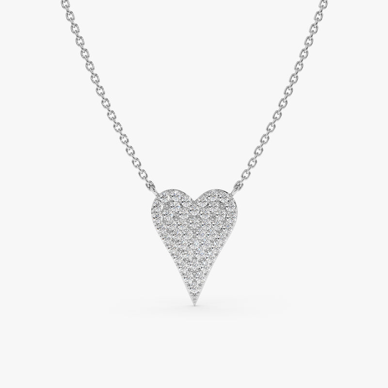 White Gold Natural Diamond Heart Necklace