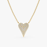 Yellow Gold Natural Diamond Heart Necklace