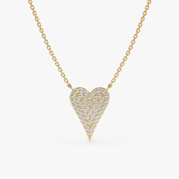 Yellow Gold Natural Diamond Heart Necklace
