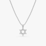 White Gold Mini David Star Necklace