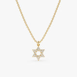 Yellow Gold Mini David Star Necklace