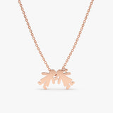 Solid Rose Gold Boy and Girl Necklace