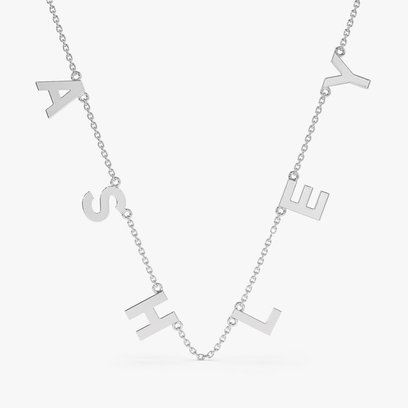 White Gold Name Necklace