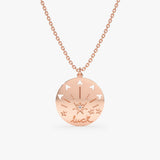 Rose Gold Customizable lucky Star charm Necklace with diamond