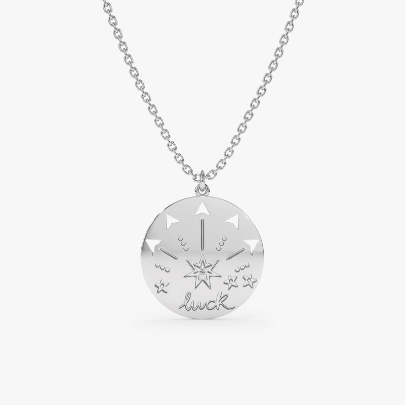 White Gold Personalized Luck Necklace