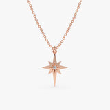 Rose Gold Diamond North Star Necklace