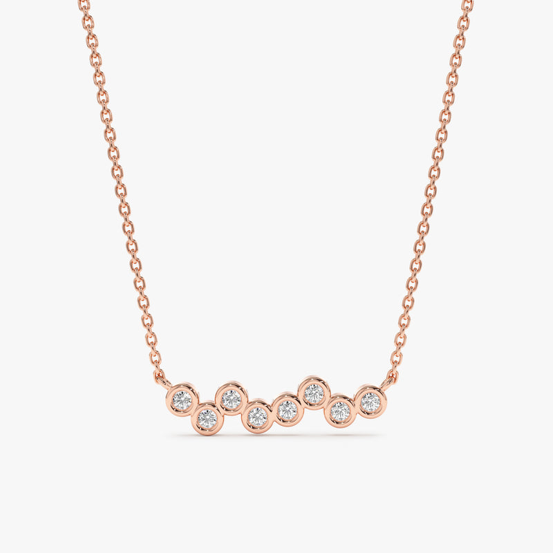 Rose Gold Diamond Bubbles Necklace