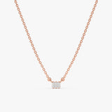 Rose Gold Baguette Diamond Necklace