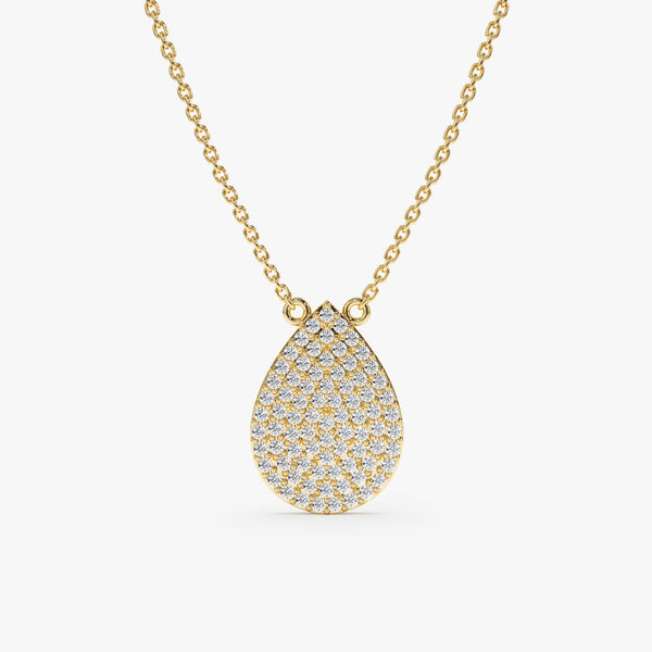 Yellow Gold Drop Diamond Necklace
