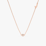 Rose Gold Diamond Initial Necklace