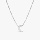White Gold Crescent Necklace
