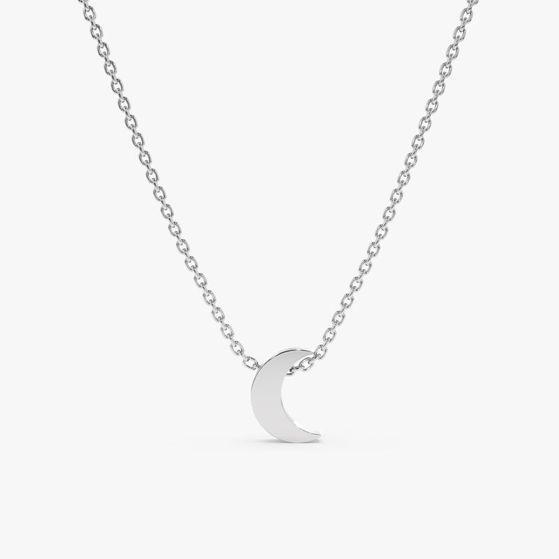 White Gold Crescent Necklace