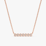 Rose Gold Bezel Diamond Necklace