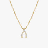 Yellow Gold Diamond Wishbone Necklace