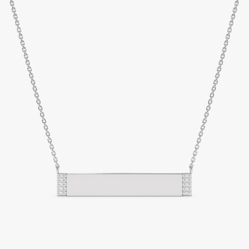 White Gold Diamond Custom Name Necklace