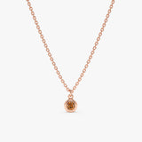 Rose Gold Bezel Citrine Necklace