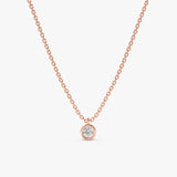Rose Gold Bezel Diamond Necklace