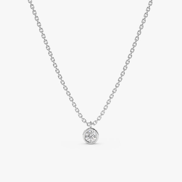 White Gold Bezel Diamond Necklace