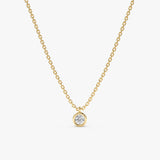 Yellow Gold Bezel Diamond Necklace