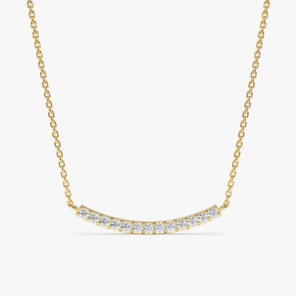 Natural Diamond Gold Bar Necklace