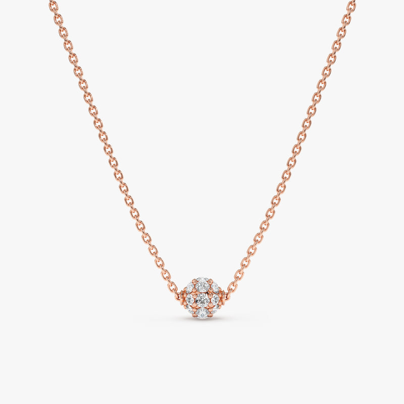 Rose Gold Diamond Ball Necklace